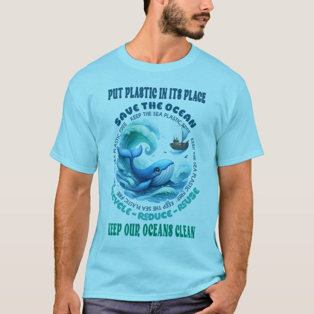 Camiseta Misión de las ballenas: Salvemos nuestros océanos (Anverso)