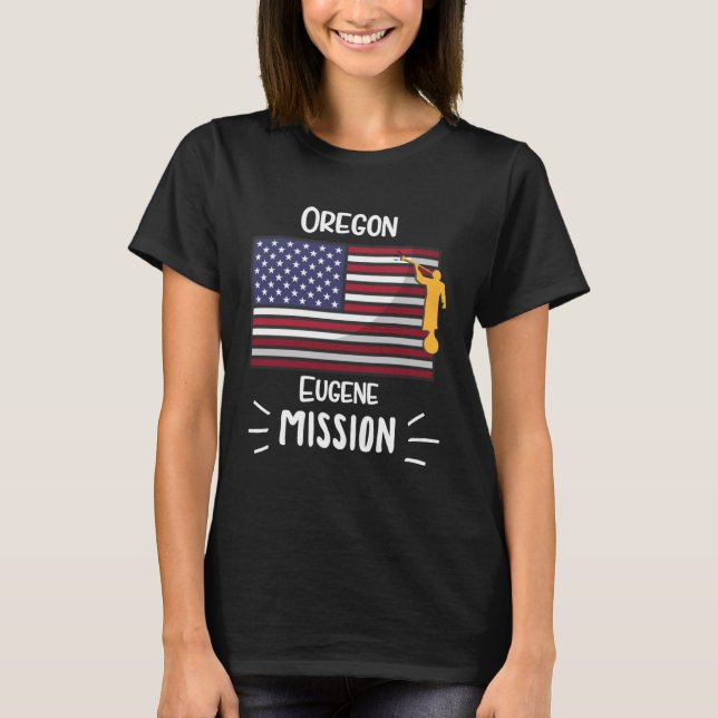 Camiseta Misión de Oregon Eugene Mormon LDS Misionero (Anverso)