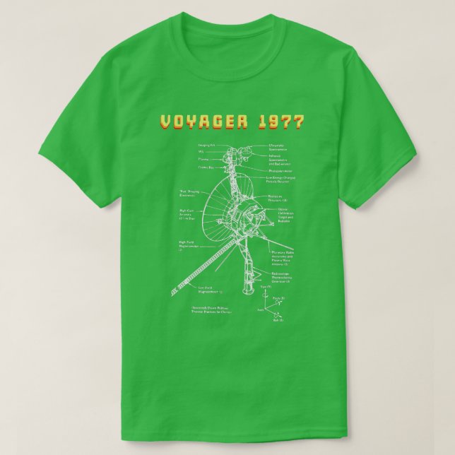 Camiseta Misión de sondeo espacial Voyager 1977 (Diseño del anverso)