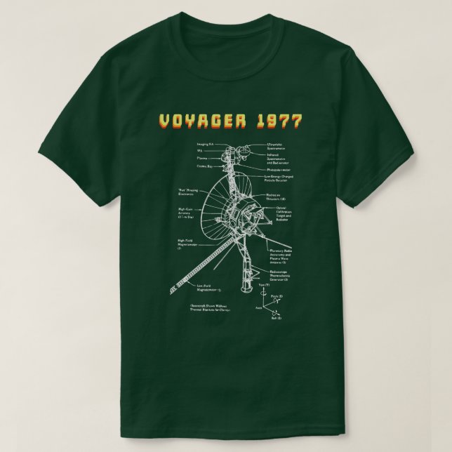 Camiseta Misión de sondeo espacial Voyager 1977 (Diseño del anverso)