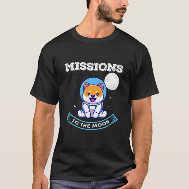 Camiseta Misión Doge-1 En La Luna Perro-Moneda Graciosa Shi (Anverso)