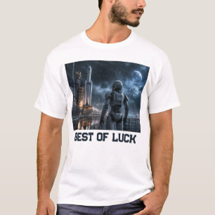 Camiseta Misión espacial del robot en la lluvia en el