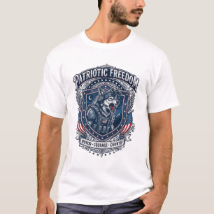 Camiseta Misión Nocturna Patriótica Lobo Patriota Inspirado