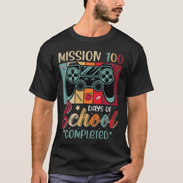Camiseta Misión Retro 100 Días De Escuela Terminó El Video  (Anverso)