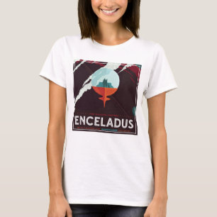 Camiseta Misión Retro Space Poster-Cassini A Saturno