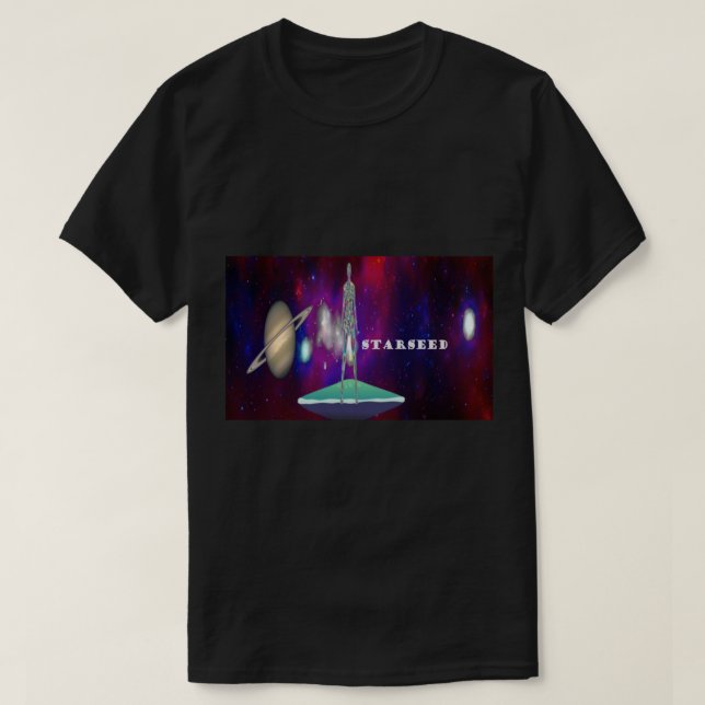 Camiseta Misión terrestre del trabajador de luz de inicio (Diseño del anverso)
