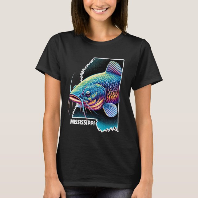 Camiseta Misisisipi, pescadores de pescadores de pescadores (Anverso)