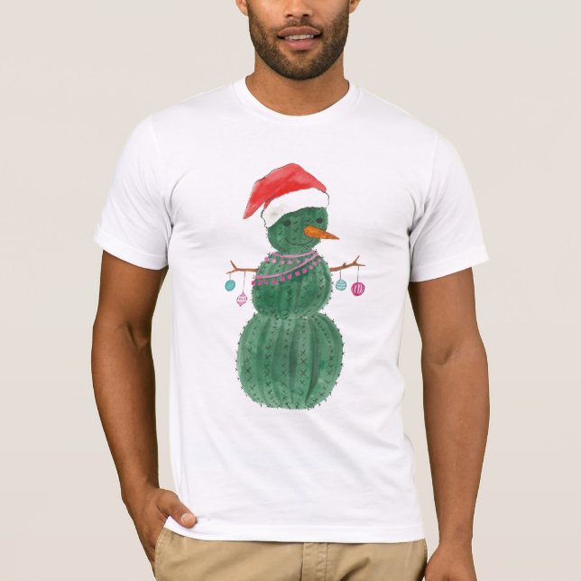 Camiseta Mismo un muñeco de nieve del navidad del cactus (Anverso)