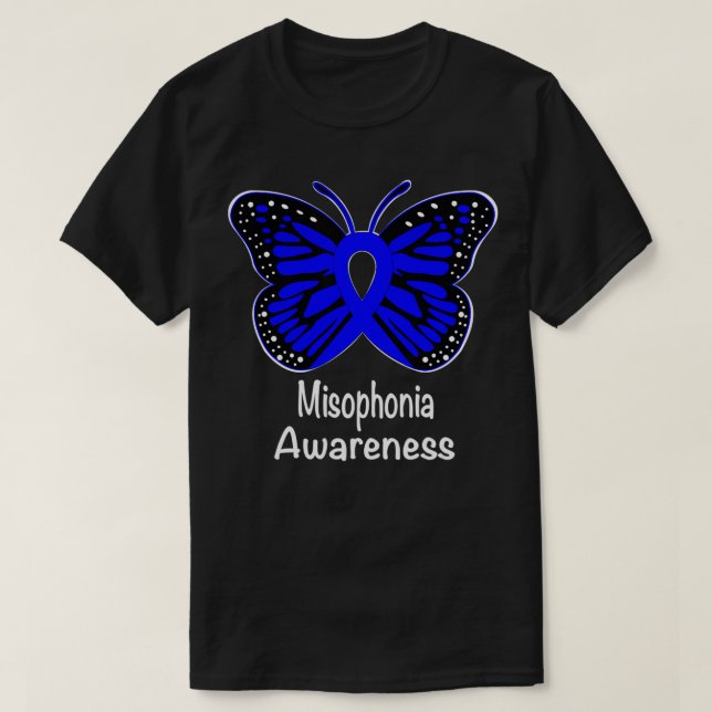 Camiseta Misophonia Awareness Warrior Support Survivor Blue (Diseño del anverso)