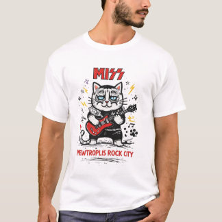 Camiseta MISS – Mewtropolis Rock City Cat Parody