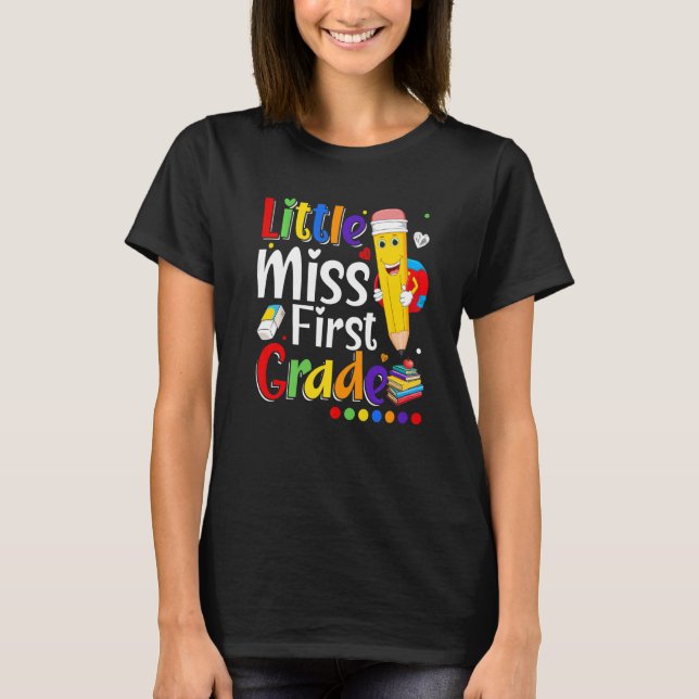 Camiseta Miss Pequeña Primera Grada De Vuelta A La Escuela  (Anverso)