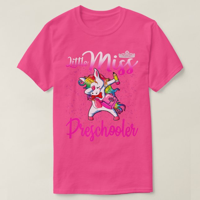 Camiseta Miss Prescolonia De Regreso A La Escuela Unicornio (Diseño del anverso)