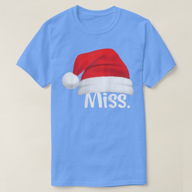 Camiseta Miss Santa Hat Funny Girl Santa Costume Miss  (Diseño del anverso)