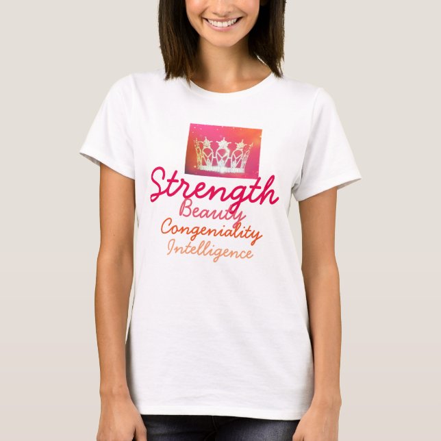 Camiseta Miss USA tipo Pageant Crown Crop Top-The Virtues (Anverso)