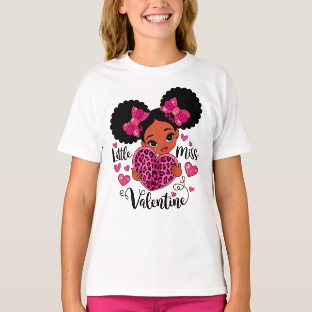Camiseta Miss Valentín, pequeña señorita Cute (Anverso)
