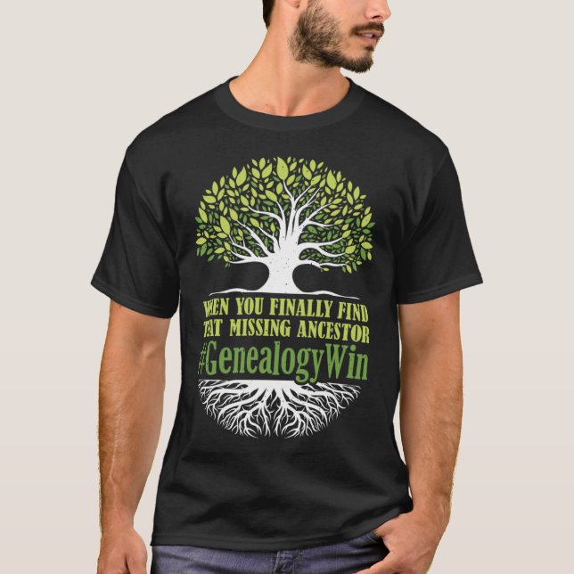 Camiseta Missing Ancestor Ancestry Historian Genealogy Gene (Anverso)
