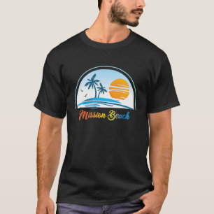 Camiseta Mission Beach CA California Souvenir Palm Tree Sur