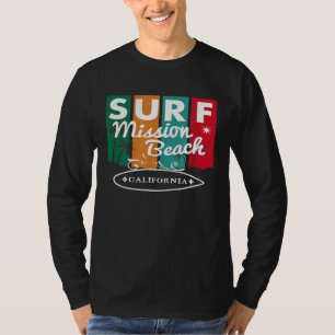 Camiseta Mission Beach California Surfboard Retro Vin