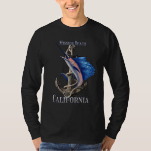 Camiseta Mission Beach California Swordfish Marlin Ocean Fi