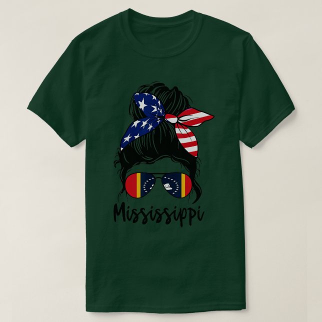 Camiseta Mississippi Chica Mississippi Bandera Estado Girlf (Diseño del anverso)