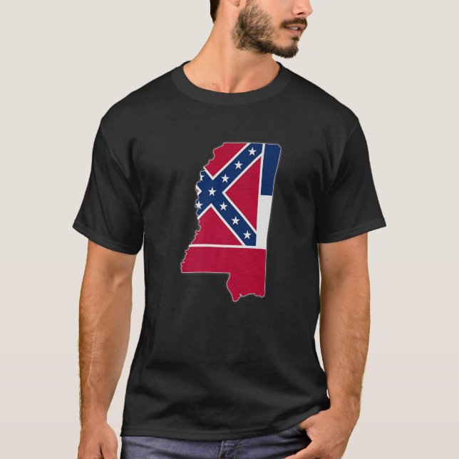 Camiseta MISSISSIPPI ESTADO MAPA MISSISSIPPI MS Bandera Roo (Anverso)