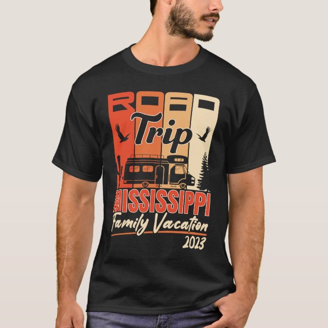 Camiseta Mississippi Family Vacation RV Road Trip Mountains (Anverso)