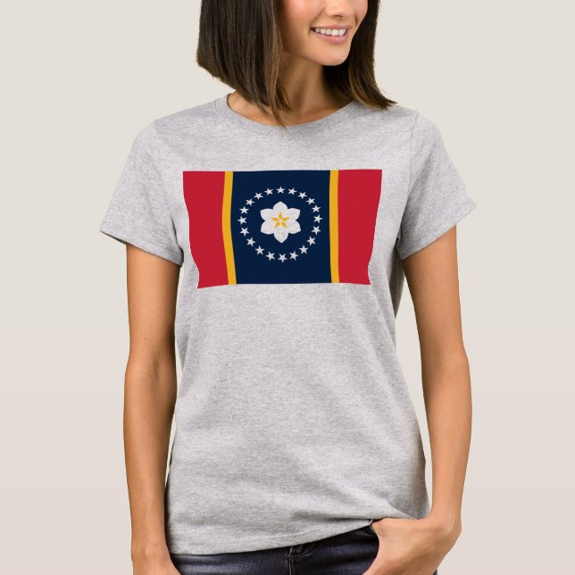 Camiseta Mississippi: La bandera del estado de Magnolia (Anverso)