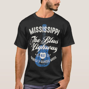 Camiseta Mississippi La Carretera Blues 61 Música Guitarra 