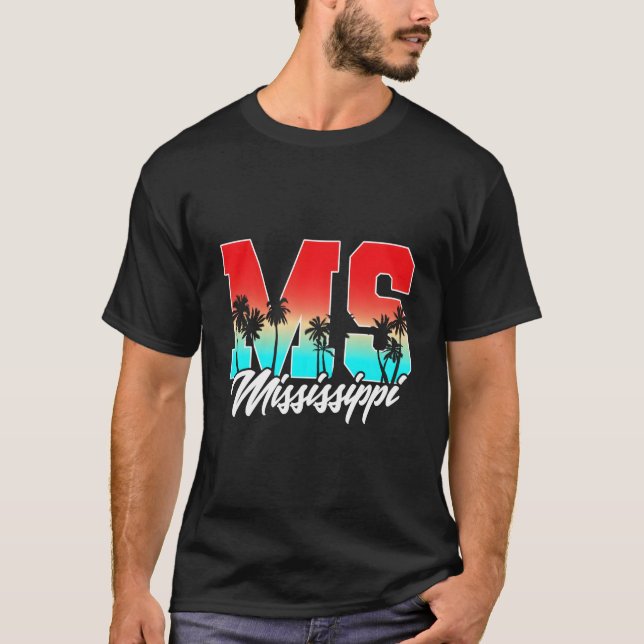 Camiseta Mississippi Ms Palma Estado (Anverso)
