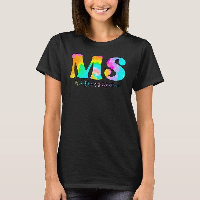 Camiseta Mississippi Ms Tie Dye (Anverso)