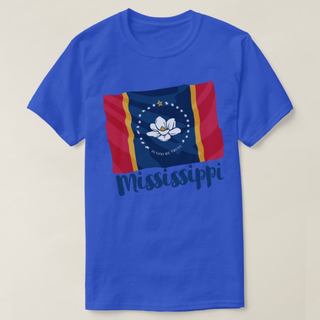 Camiseta Mississippi Nueva Bandera Estatal Magnolia (Diseño del anverso)