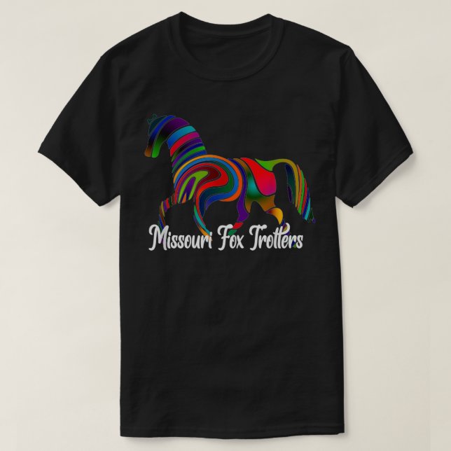 Camiseta Missouri Fox Trotter Horse Rainbow Fade (Diseño del anverso)