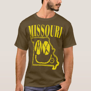 Camiseta Missouri Grunge Sonriente Cara fondo negro
