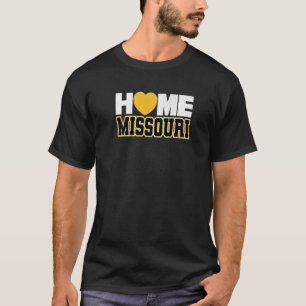 Camiseta Missouri Love Cute Yellow Black Heart Love Hometow