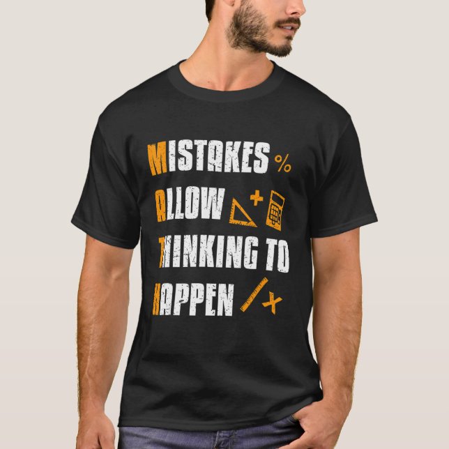 Camiseta Mistakes Allow Thinking To Happen Math Teacher (Anverso)