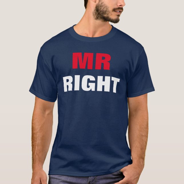 Camiseta Mister Right Funny Navy Blue (Anverso)