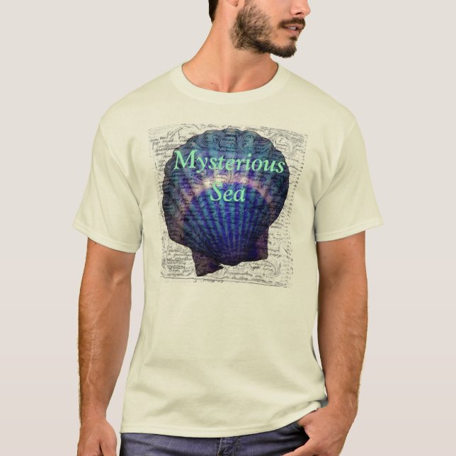 Camiseta misteriosa del mar con un seashell (Anverso)