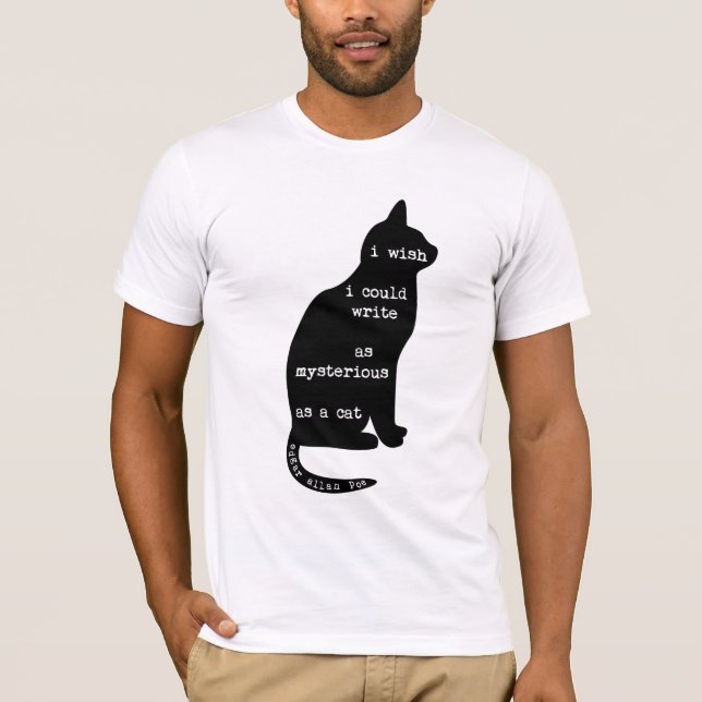 Camiseta Misterioso como cita de poe del gato Edgar Allan (Anverso)