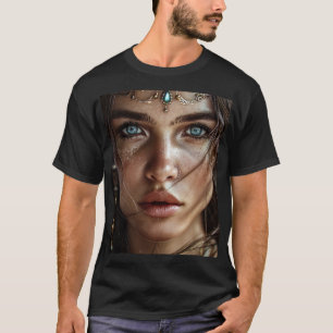 Camiseta mística de una mujer de ojos azules