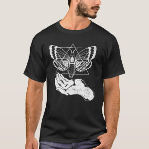 Camiseta Misticismo Mágico Oscuro Hamsa Hand Moth Pagan Occ