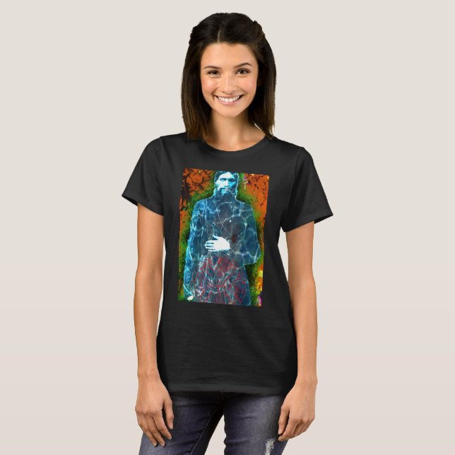 Camiseta Místico enojado del monje de la historia rusa de (Anverso completo)