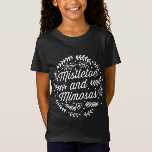 Camiseta Mistletoe Y Mimosas Cute Navidades Funny