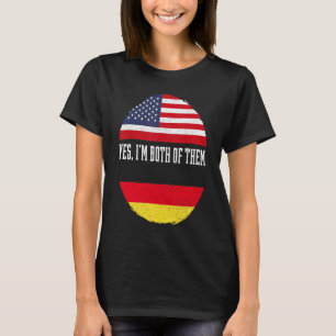 Camiseta Mitad americano mitad alemán bandera de EE. UU. he