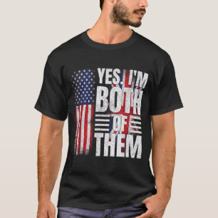 Camiseta Mitad americano mitad británico bandera de EE. UU.