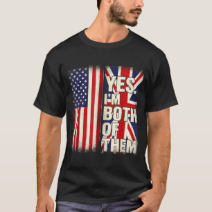 Camiseta Mitad americano mitad británico bandera de EE. UU.