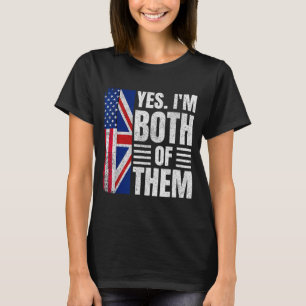 Camiseta Mitad americano mitad británico bandera de EE. UU.