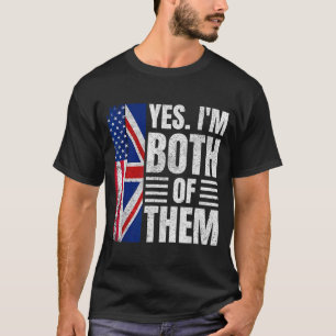 Camiseta Mitad americano mitad británico bandera de EE. UU.