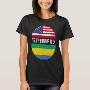 Camiseta Mitad americano mitad gabonés bandera de EE. UU. G