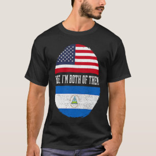 Camiseta Mitad Americano Mitad Nicaragüense USA Bandera Nic
