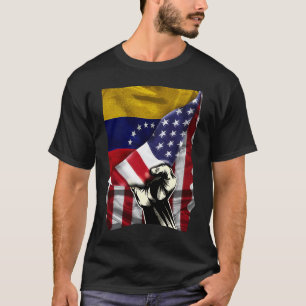 Camiseta Mitad Americano Mitad Venezolano RAÍCES Bandera EE
